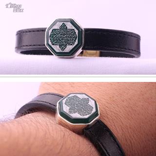 دستبند عقیق مردانه سبز کد5