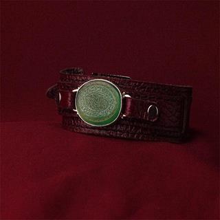 دستبند عقیق سبز خطی کد 18