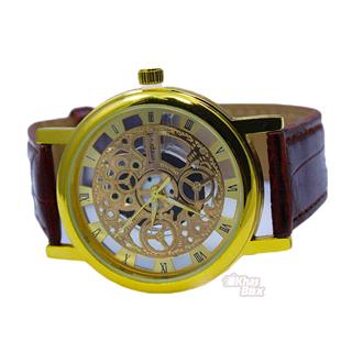 ساعت  طلایی عقربه ای مردانه TIMEPRINT با بند قهوه ای کد SW-069