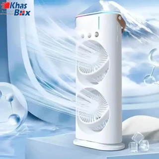 پنکه رومیزی مه پاش دارای ریموت و چرخش و قابل تنظیم (اورجینال) دو فن