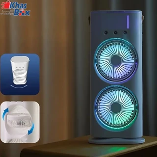 پنکه رومیزی مه پاش دارای ریموت و چرخش و قابل تنظیم (اورجینال) دو فن