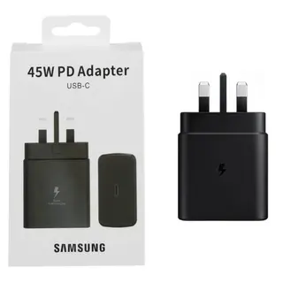 شارژر گوشی Galaxy S26 Ultra سامسونگ 45 وات Type-C سوپر فست شارژ نسل 2 NFC دار سه پین تک پورت مدل EP-T4510 رنگ مشکی