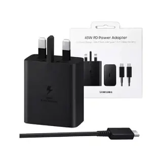 اداپتور 45 وات سامسونگ سه پین همراه با کابل + گارانتی 6 ماهه - مناسب گوشی Galaxy S25+ و S25 Ultra / بدون تبدیل