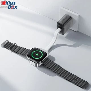 شارژر بی سیم مغناطیسی تایپ سی اپل واچ 1، 2، 3، 4، 5، 6، 7، 8، اس ای و اولترا 2.5 وات ویوو WiWU M16 Pro Magnetic Wireless Apple Watch Charger