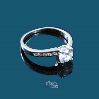 انگشترنقره ای تک نگین درشت مدل AT-58