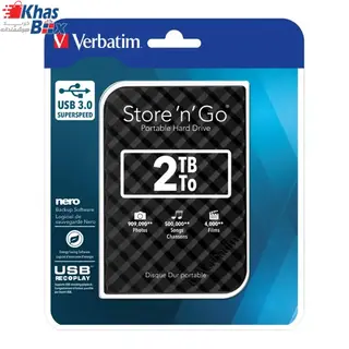 حافظه اچ دی دی اکسترنال ورباتیم مدل Store n Go Pattern ظرفیت 2 ترابایت
