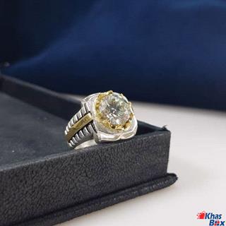 انگشتر موزانایت (الماس روسی) مردانه مدل 123