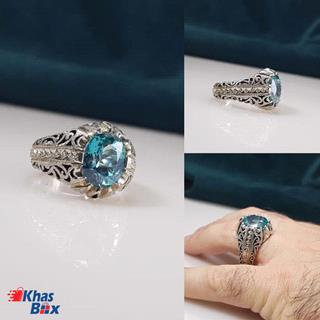 انگشتر توپاز اصل مردانه کد 15