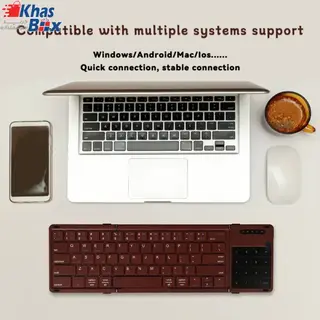 کیبورد بیسیم تاشو شارژی با تاچ پد