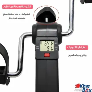 دوچرخه ورزشی تاشو، دوچرخه ثابت خانگی قابل تنظیم برای تمرین عضلات و تناسب اندام، سطوح مقاومت قابل تنظیم، با صفحه نمایش LCD