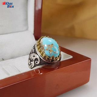 انگشتر فیروزه طبیعی نیشابور مردانه مدل 88