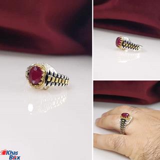 انگشتر یاقوت سرخ آفریقایی مردانه مدل 321
