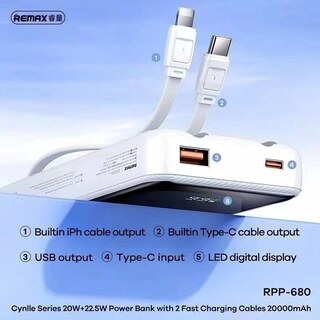 پاوربانک ریمکس مدل RPP-680 ظرفیت 20000 میلی آمپر ساعت