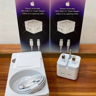 شارژر اصلی 50 وات iPhone 14 pro max به همراه کابل لایتنینگ