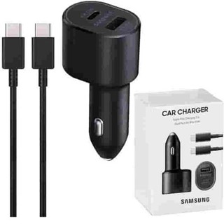 شارژر فندکی سامسونگ دو پورت 45 و 15 وات همراه کابل دوسر تایپ سی