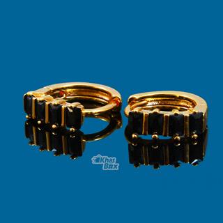 گوشواره طلایی ظریف با نگین مشکی GT-22