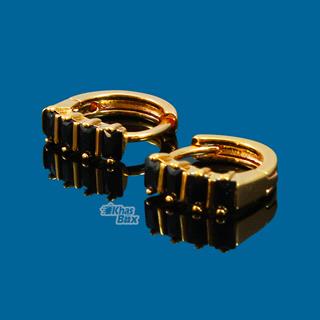 گوشواره طلایی ظریف با نگین مشکی GT-22