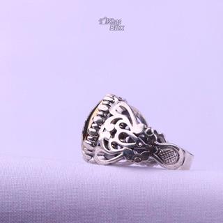 انگشتر حدید خطی طلایی مردانه