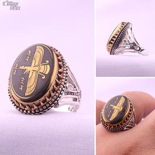 انگشتر حدید مردانه خطی