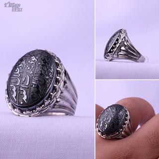 انگشتر حدید صینی خطی مردانه