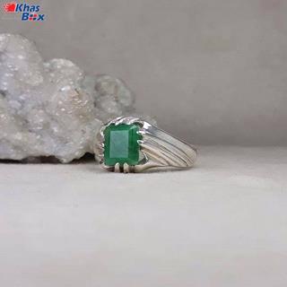 انگشتر مردانه زمرد چهارگوش کد 781