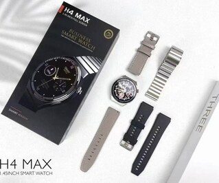 ساعت هوشمند H4MAX با صفحه ۱.۴۵ اینچی فول‌اسکرین - طراحی بیزینسی و شیک برای استفاده روزمره و اداری