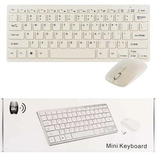 موس و کیبورد بی سیم Mini Keyboard سفید