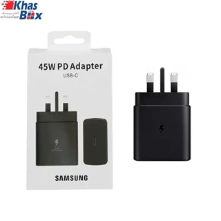 شارژر دیواری 45 وات فست شارژ سه پین PD و تک پورت سامسونگ USB-C مدل + CH-HI