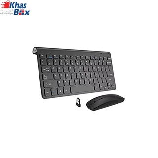 Wireless Keyboard and Mouse Combo 2.4GHz Wireless Keyboard Mouse Combo with Whisper quiet Design and Long Battery Life for Laptop Mac Tablet Desktop PC Computer Black