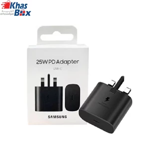 شارژر اصلی گوشی Galaxy A06 سامسونگ 25 وات Type-C سوپر فست شارژ سه پین تک پورت مدل EP-TA800