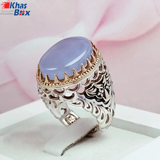انگشتر مردانه عقیق کبود یمنی اصلی