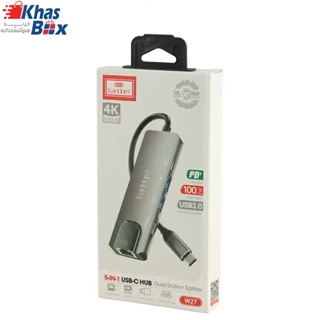 هاب 5 پورت USB3.0/USB2.0/HDMI/RJ45/Type-C باسئوس مدل ET-W27