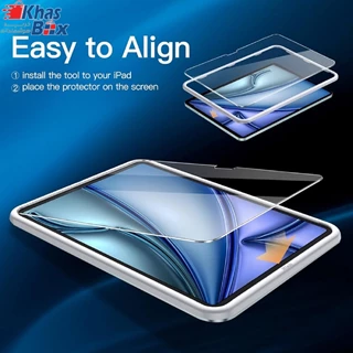 محافظ صفحه نمایش JETech برای iPad Air 11 اینچی M2 (2024) با قاب نصب آسان، فیلم شیشه ای مقاوم، شفاف HD، بسته 2 - ارسال 20 روز کاری