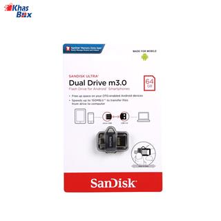 فلش سن دیسک Ultra Dual Drive M3 OTG ظرفیت 64GB