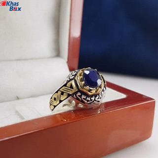 انگشتر یاقوت کبود آفریقایی مردانه مدل 33