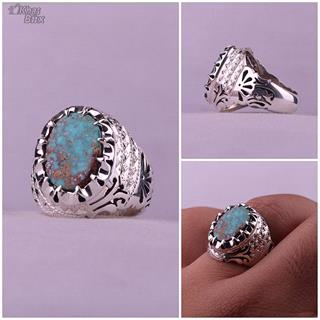 انگشتر فیروزه نیشابوری اصل طبیعی مردانه 