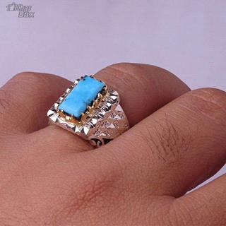 انگشتر فیروزه نیشابوری اصل طبیعی مردانه