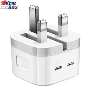 آداپتور شارژر اپل 35 وات USB-C دو پورت اورجینال