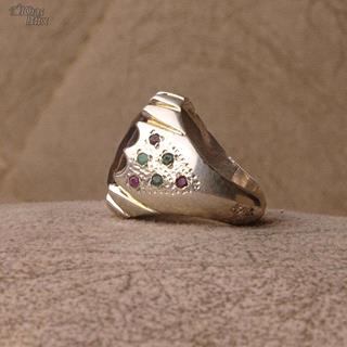 انگشتر کوارتز دودی طبیعی مردانه