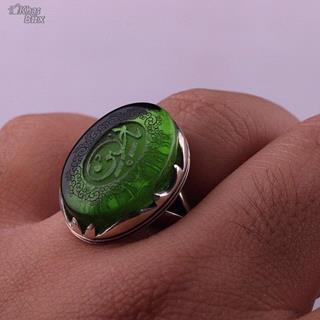 انگشتر زمرد اتمی خطی مردانه