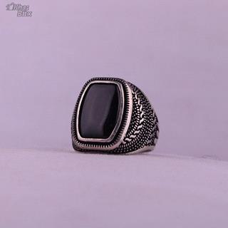 انگشتر عقیق مشکی مردانه 