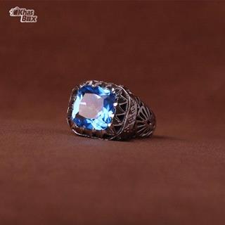 انگشتر بلو توپاز سوئیسی اصل مردانه