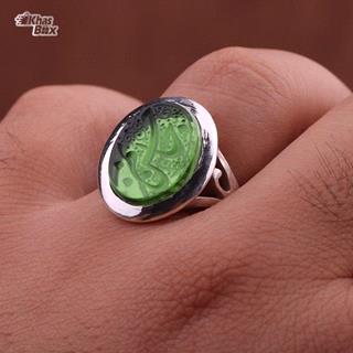 انگشتر زمرد اتمی خطی مردانه