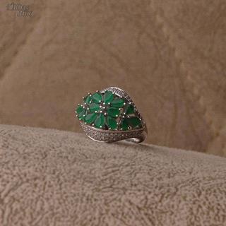 انگشتر زمرد صنعتی زنانه