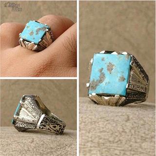 انگشتر فیروزه نیشابوری اصل و طبیعی مردانه