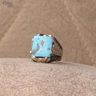 انگشتر فیروزه نیشابوری اصل و طبیعی مردانه