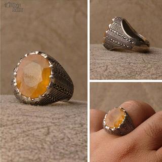 انگشتر یاقوت زرد آفریقایی اصل مردانه