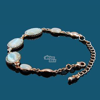 دستبند طلایی دخترانه با نگین مرواریدی مدل DT-65