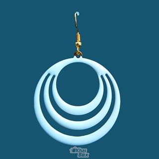 گوشواره سفید ظریف طرح دایره ای مدل GT-22