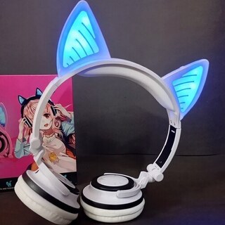 هدفون گربه ای لاکچری هدفون خرگوشی دخترانه فانتزی هدفون بلوتوثی بیسیم هدست دخترانه